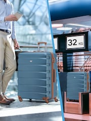 Flight Knight Large Blue Check-In Hold Luggage Hardcase Travel Suitcases Set Of 2 - Image 6 of 8
