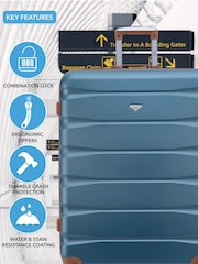 Flight Knight Large Blue Check-In Hold Luggage Hardcase Travel Suitcases Set Of 2 - Image 8 of 8