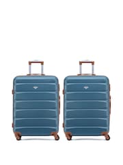 Flight Knight Medium Blue Check-In Hold Luggage Hardcase Travel Suitcases Set Of 2 - Image 1 of 8
