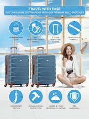 Flight Knight Medium Blue Check-In Hold Luggage Hardcase Travel Suitcases Set Of 2 - Image 2 of 8