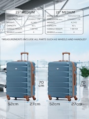 Flight Knight Medium Blue Check-In Hold Luggage Hardcase Travel Suitcases Set Of 2 - Image 3 of 8