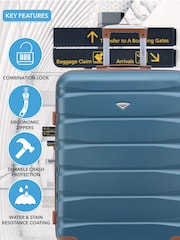 Flight Knight Medium Blue Check-In Hold Luggage Hardcase Travel Suitcases Set Of 2 - Image 6 of 8