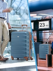 Flight Knight Medium Blue Check-In Hold Luggage Hardcase Travel Suitcases Set Of 2 - Image 8 of 8