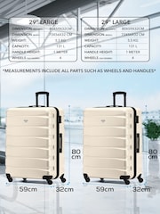 Flight Knight Large Cream Check-In Hold Luggage Hardcase Travel Suitcases Set Of 2 - Imagen 3 de 8