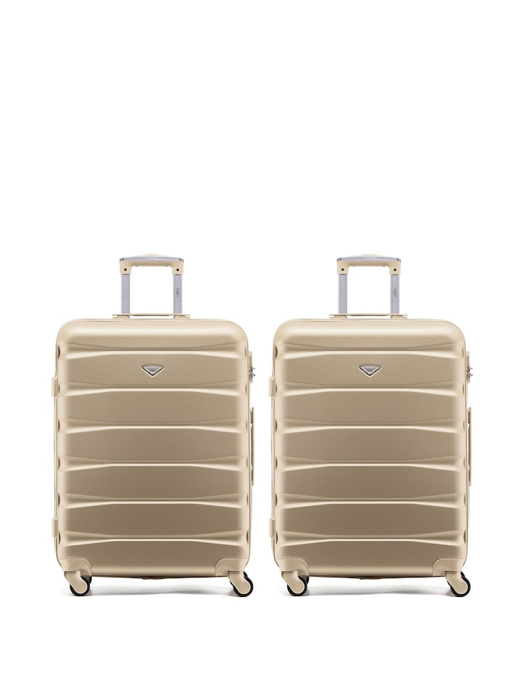 Flight Knight Medium Check-In Hold Luggage Hardcase Travel Nude Suitcases Set Of 2 - Image 1 of 8