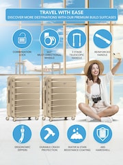 Flight Knight Medium Check-In Hold Luggage Hardcase Travel Nude Suitcases Set Of 2 - Image 2 of 8