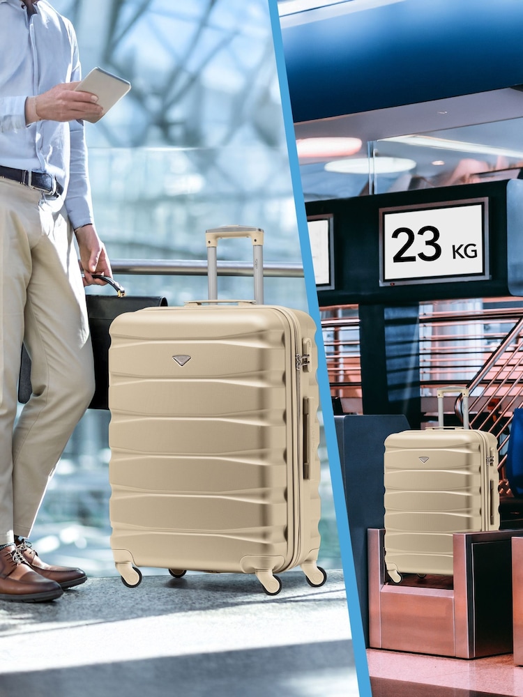 Flight Knight Medium Check-In Hold Luggage Hardcase Travel Nude Suitcases Set Of 2 - Image 8 of 8