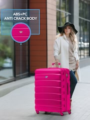 Flight Knight Large Pink Check-In Hold Luggage Hardcase Travel Suitcases Set Of 2 - Image 5 of 8