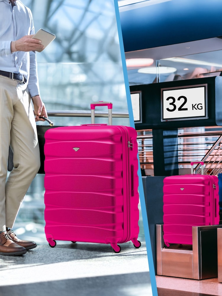 Flight Knight Large Pink Check-In Hold Luggage Hardcase Travel Suitcases Set Of 2 - Image 8 of 8