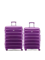 Flight Knight Medium & Large Purple Check-In Hold Luggage Hardcase Travel Suitcases Set Of 2 - Image 1 of 8