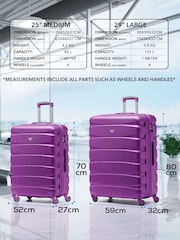 Flight Knight Medium & Large Purple Check-In Hold Luggage Hardcase Travel Suitcases Set Of 2 - Image 3 of 8