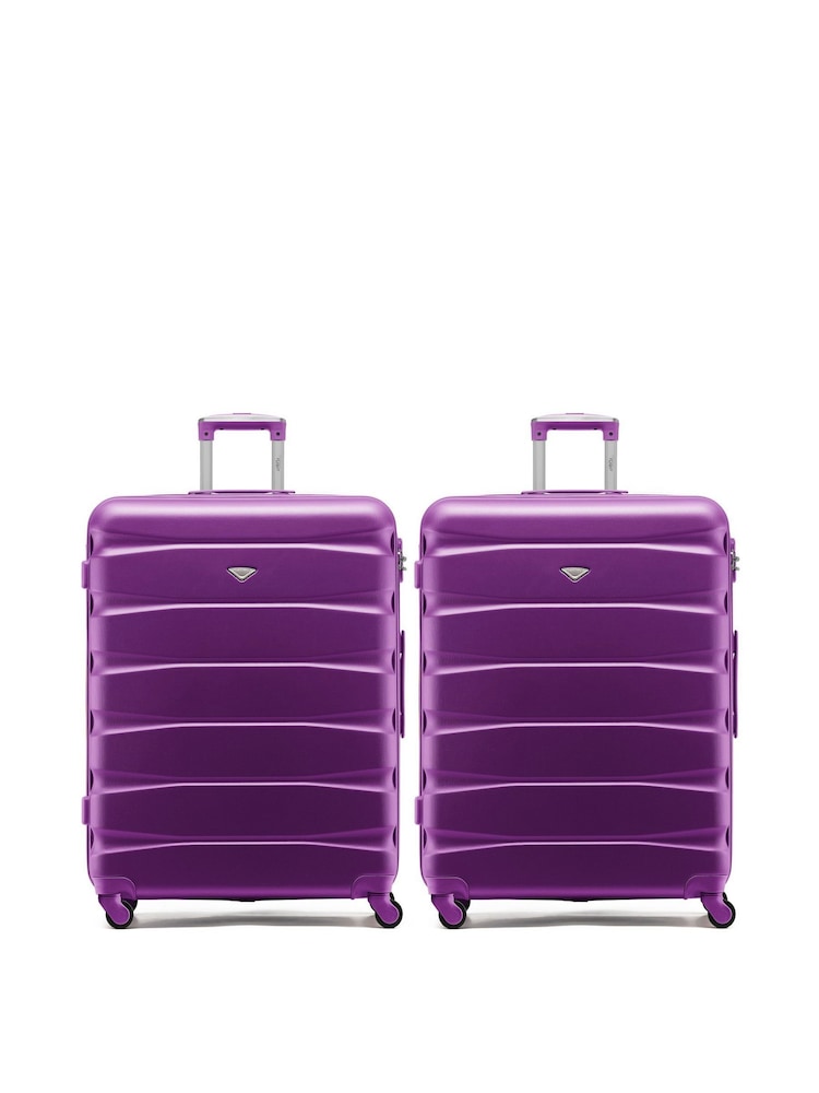 Flight Knight Large Purple Check-In Hold Luggage Hardcase Travel Suitcases Set Of 2 - Image 1 of 8