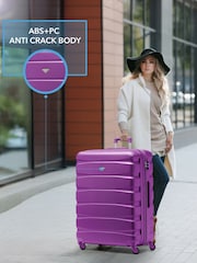 Flight Knight Large Purple Check-In Hold Luggage Hardcase Travel Suitcases Set Of 2 - Image 5 of 8