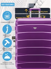 Flight Knight Large Purple Check-In Hold Luggage Hardcase Travel Suitcases Set Of 2 - Image 6 of 8