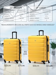 Flight Knight Medium & Large Yellow Check-In Hold Luggage Hardcase Travel Suitcases Set Of 2 - Image 2 of 8