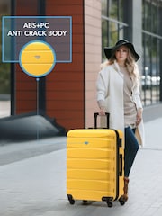 Flight Knight Medium & Large Yellow Check-In Hold Luggage Hardcase Travel Suitcases Set Of 2 - Image 5 of 8