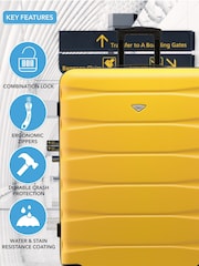 Flight Knight Medium & Large Yellow Check-In Hold Luggage Hardcase Travel Suitcases Set Of 2 - Image 6 of 8