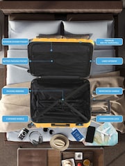 Flight Knight Medium & Large Yellow Check-In Hold Luggage Hardcase Travel Suitcases Set Of 2 - Image 7 of 8
