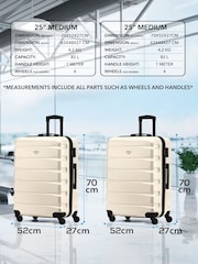Flight Knight Medium Cream Check-In Hold Luggage Hardcase Travel Suitcases Set Of 2 - Imagen 3 de 8