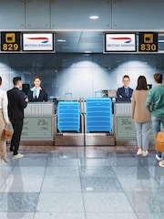 Flight Knight Medium & Large Blue Check-In Hold Luggage Hardcase Travel Suitcases Set Of 2 - Imagen 4 de 8