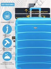 Flight Knight Medium & Large Blue Check-In Hold Luggage Hardcase Travel Suitcases Set Of 2 - Imagen 6 de 8