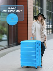 Flight Knight Large Blue Check-In Hold Luggage Hardcase Travel Suitcases Set Of 2 - Image 5 of 8