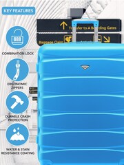 Flight Knight Large Blue Check-In Hold Luggage Hardcase Travel Suitcases Set Of 2 - Image 6 of 8