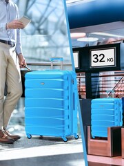 Flight Knight Large Blue Check-In Hold Luggage Hardcase Travel Suitcases Set Of 2 - Image 8 of 8