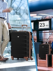 Flight Knight Medium Check-In Hold Luggage Hardcase Travel Black Suitcases Set Of 2 - Image 8 of 8