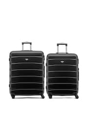 Flight Knight Medium & Large Check-In Hold Luggage Hardcase Travel Black Suitcases Set Of 2 - Image 1 of 8