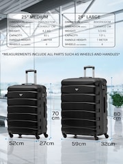 Flight Knight Medium & Large Check-In Hold Luggage Hardcase Travel Black Suitcases Set Of 2 - Image 3 of 8