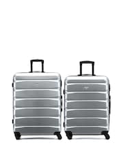 Flight Knight Medium & Large Metallic Check-In Hold Luggage Hardcase Travel Suitcases Set Of 2 - Image 1 of 8