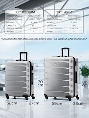 Flight Knight Medium & Large Metallic Check-In Hold Luggage Hardcase Travel Suitcases Set Of 2 - Image 3 of 8