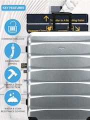 Flight Knight Medium & Large Metallic Check-In Hold Luggage Hardcase Travel Suitcases Set Of 2 - Image 5 of 8