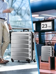 Flight Knight Medium & Large Metallic Check-In Hold Luggage Hardcase Travel Suitcases Set Of 2 - Image 8 of 8