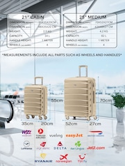 Flight Knight Medium & Small Check-In & Carry-On Hardcase Travel Nude Suitcases Set Of 2 - Image 3 of 8