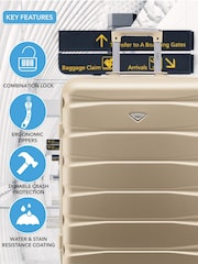 Flight Knight Medium & Small Check-In & Carry-On Hardcase Travel Nude Suitcases Set Of 2 - Image 6 of 8
