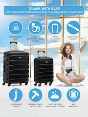 Flight Knight Medium Check-In & Small Carry-On Hardcase Travel Black Suitcase Set Of 2 - Image 2 of 8