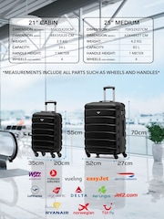 Flight Knight Medium Check-In & Small Carry-On Hardcase Travel Black Suitcase Set Of 2 - Image 3 of 8