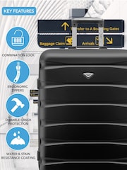 Flight Knight Medium Check-In & Small Carry-On Hardcase Travel Black Suitcase Set Of 2 - Image 6 of 8