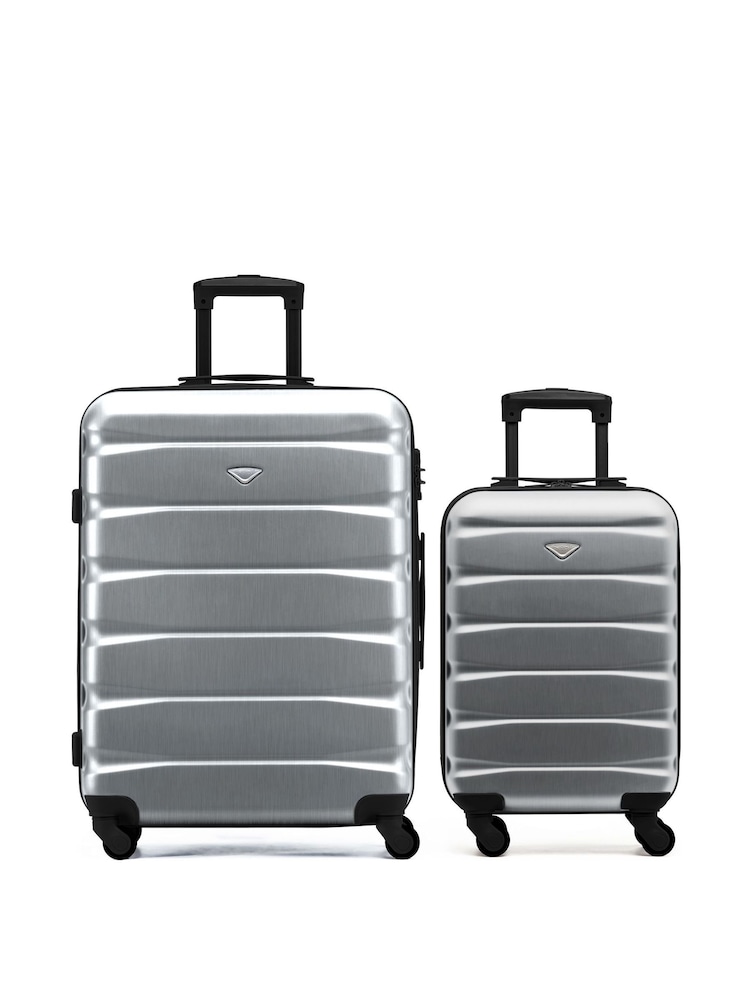 Flight Knight Metallic Medium Check-In & Small Carry-On Hardcase Travel Suitcase Set Of 2 - Image 1 of 8
