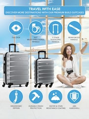 Flight Knight Metallic Medium Check-In & Small Carry-On Hardcase Travel Suitcase Set Of 2 - Image 2 of 8