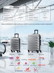 Flight Knight Metallic Medium Check-In & Small Carry-On Hardcase Travel Suitcase Set Of 2 - Image 3 of 8