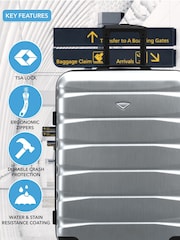Flight Knight Metallic Medium Check-In & Small Carry-On Hardcase Travel Suitcase Set Of 2 - Image 6 of 8