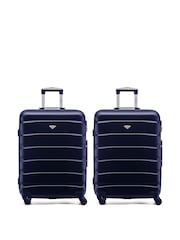 Flight Knight Medium Blue Check-In Hold Luggage Hardcase Travel Suitcases Set Of 2 - Image 1 of 8