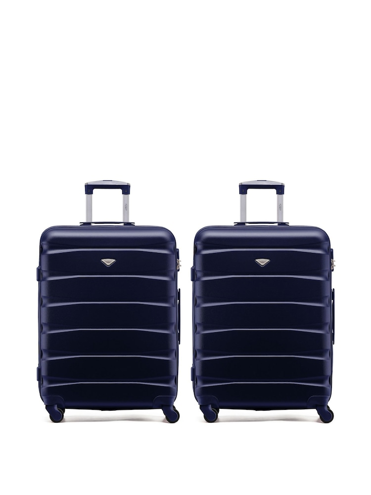 Flight Knight Medium Blue Check-In Hold Luggage Hardcase Travel Suitcases Set Of 2 - Image 1 of 8