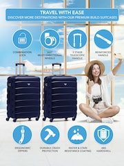 Flight Knight Medium Blue Check-In Hold Luggage Hardcase Travel Suitcases Set Of 2 - Image 2 of 8
