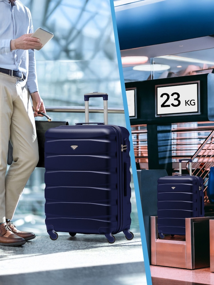 Flight Knight Medium Blue Check-In Hold Luggage Hardcase Travel Suitcases Set Of 2 - Image 8 of 8