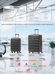 Flight Knight Grey Medium Check-In & Small Carry-On Hardcase Travel Suitcase Set Of 2 - Image 3 of 8