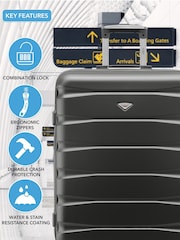 Flight Knight Grey Medium Check-In & Small Carry-On Hardcase Travel Suitcase Set Of 2 - Image 6 of 8